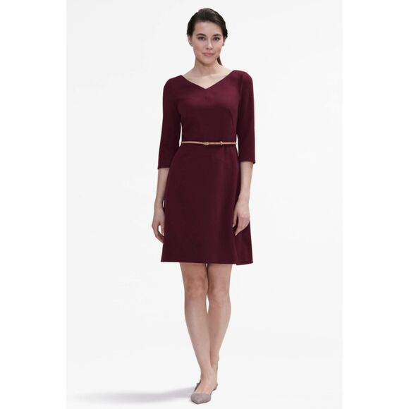 MM.LaFleur The Alexandra 2.0 Dress – Burgundy – Size 0P - Picture 1 of 8